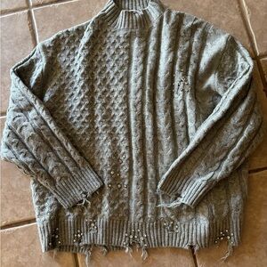 Zara Gray Turtleneck Sweater